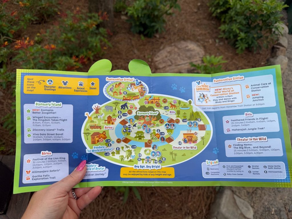 Animal Kingdom COOL KIDS' SUMMER Map Open
